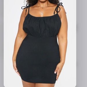 PLT Black tie-shoulder dress